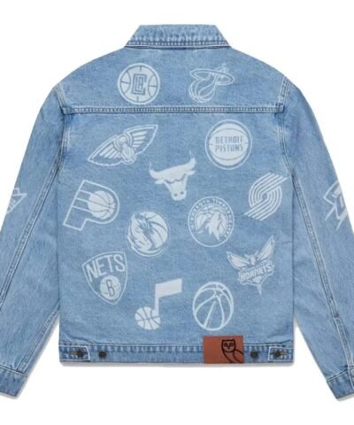 OVO x NBA Blue Denim Team Logos Jacket