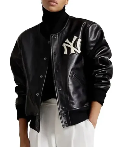 Yankees Black Leather Jacket