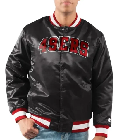 San Francisco 49ers Ace Satin Jacket - Front