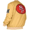 San Francisco 49ers Gold Bomber Jacket - Red and White Rib