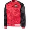 San Francisco 49ers Lead-Off Scarlet Black Satin Jacket
