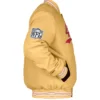 San Francisco 49ers NFL Red and White Rib Bomber Jacket - Gold