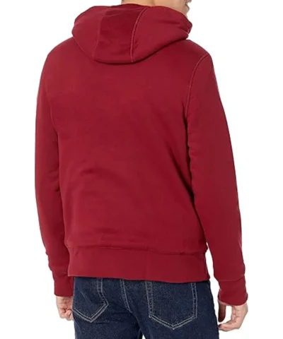 Sherpa Lined-Hoodie-Red