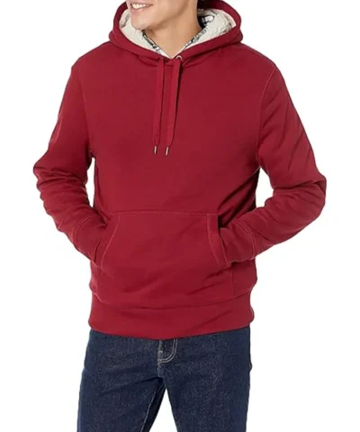 Sherpa Lined-Hoodie Red