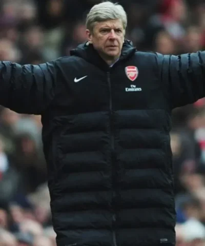 Shop Now Arsene Wenger Long Black Puffer Coat