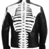 Shop Now Rob Zombie Skeleton Bones Skull Black and White Leather Jacket