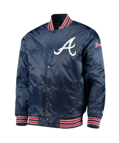 Shop Now The Diamond Atlanta Braves Navy Satin Jacket