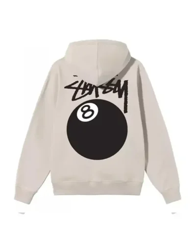 Unisex Basic Stussy Pullover Beige Hoodie