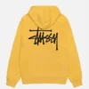 Unisex Basic Stussy Pullover Yellow Hoodie