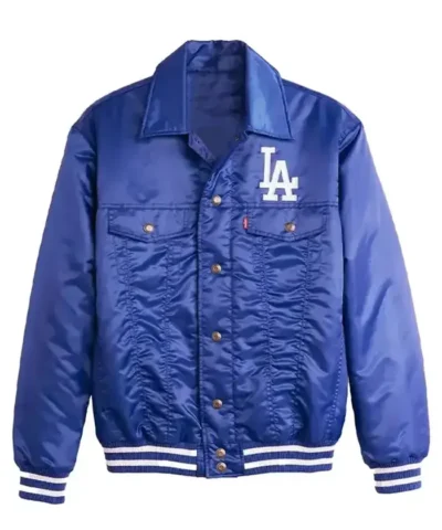 LA Dodgers Royal Silver Tab Trucker Jacket