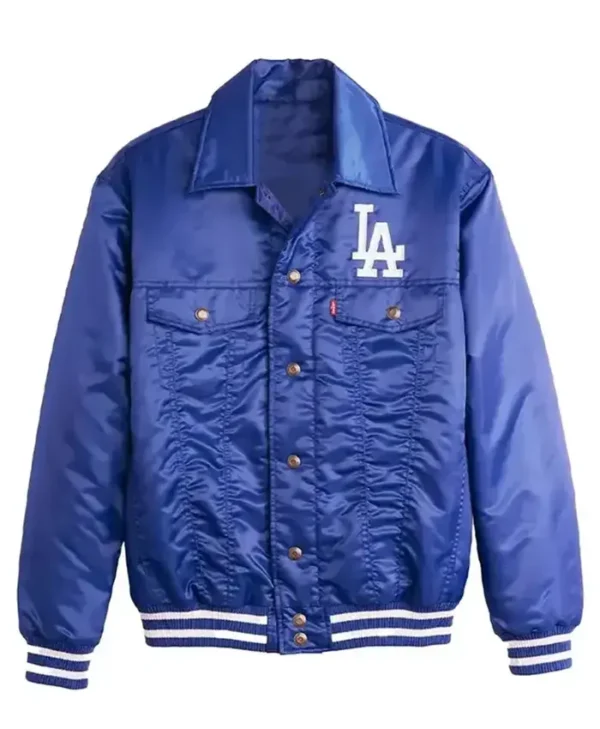 LA Dodgers Royal Silver Tab Trucker Jacket