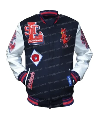 St. Louis Cardinals Old English Navy and White Varsity Jacket