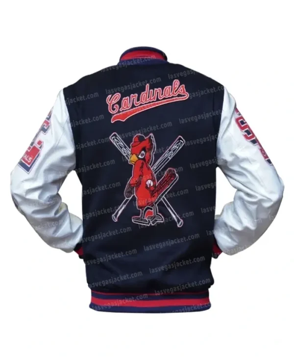 St. Louis Cardinals Old English Navy and White Varsity Jacket