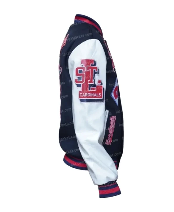 St. Louis Cardinals Old English Navy and White Varsity Jacket