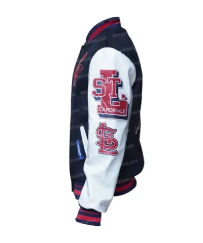 St. Louis Cardinals Old English Navy and White Varsity Jacket