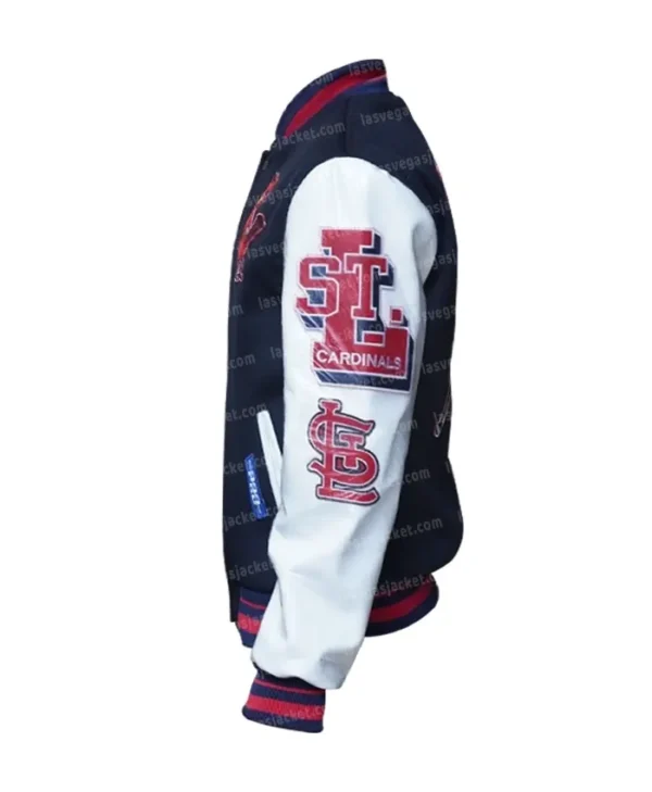 St. Louis Cardinals Old English Navy and White Varsity Jacket