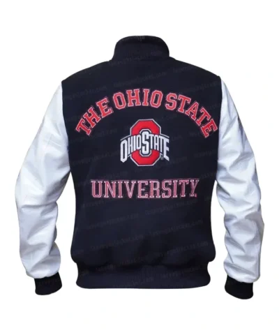 Classic Ohio State University Black and White Varsity Jacket