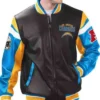 LA Chargers Varsity Full-Zip Black Leather Jacket