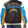 LA Chargers Varsity Full-Zip Black Leather Jacket
