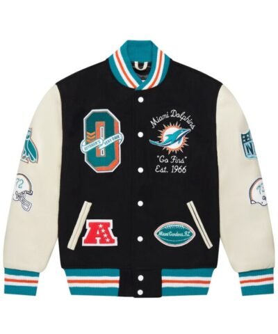 Dolphine OVO X NFL Full-Snap Varsity Jacket