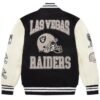Men's Las Vegas Raiders OVO Black Full-Snap Varsity Jacket
