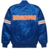 Vintage Denver Broncos Blue Satin Bomber Jacket