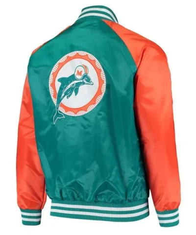 aqua-orange-miami-dolphins-lead-off-varsity-satin-jacket