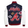 Navy/White Atlanta Braves Diy Pick Stitch Varsity Wool/Leather Jacket