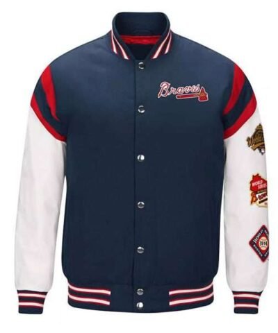 Atlanta Braves Home Team Commemorative Navy/White Jacket