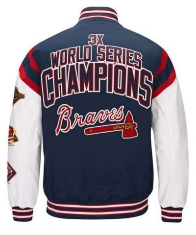 Atlanta Braves Home Team Commemorative Navy/White Jacket