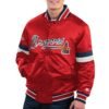 Atlanta Braves Home Game Red Satin Jacket