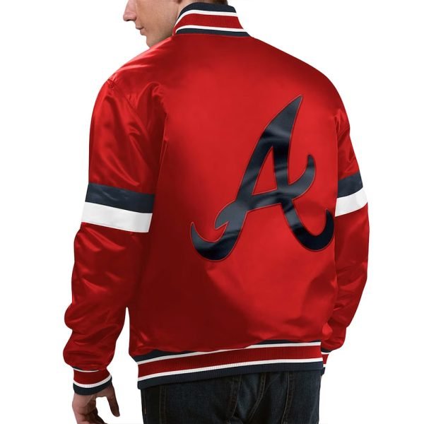 Atlanta Braves Home Game Red Satin Jacket
