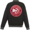 black atlanta hawks poly twill jacket