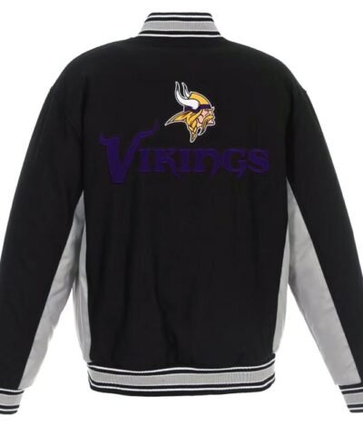 black-gray-minnesota-vikings-varsity-wool-jacket