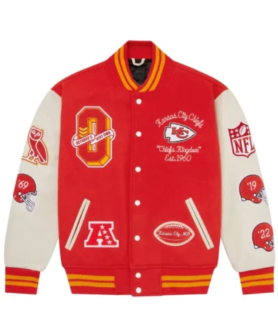 cheifs OVO X NFL Full-Snap Varsity Jacket