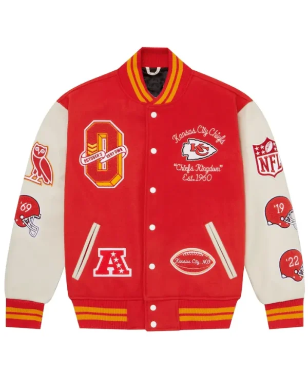 cheifs OVO X NFL Full-Snap Varsity Jacket