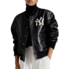 Yankees Black Leather Jacket