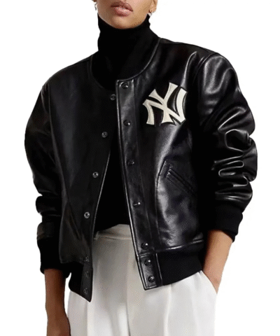 Yankees Black Leather Jacket
