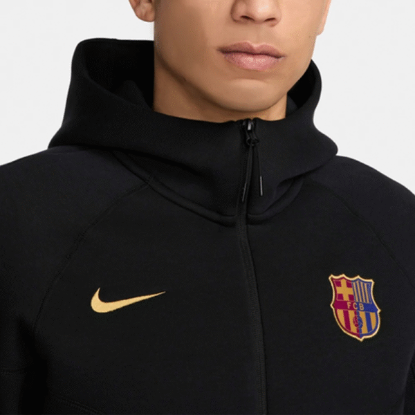 Fc Barcelona Tech Black Fleece Jacket - Image 2