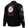 NY Yankees Black Out Vintage Logo Varsity Jacket