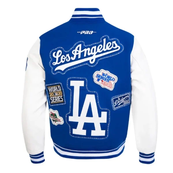 LA Dodgers Diy Pick Stitch Classic Rib Varsity Jacket - Image 2