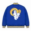 los-angeles-rams-gold-rib-bomber-royal-satin-jacket