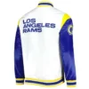 los-angeles-rams-throwback-warm-up-pitch-white-varsity-satin-jacket