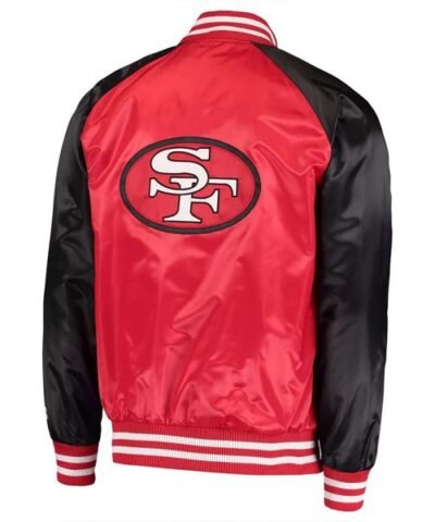 san-francisco-49ers-scarlet-and-black-satin-jacket