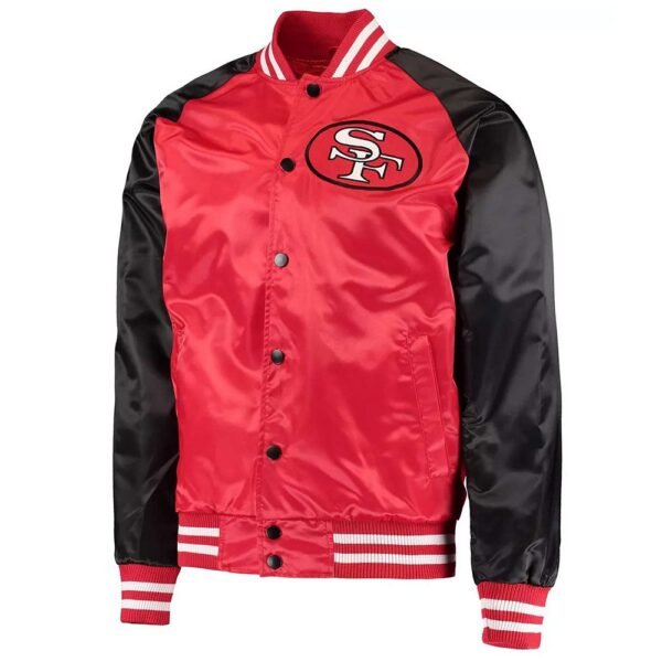 san-francisco-49ers-scarlet-and-black-satin-jacket