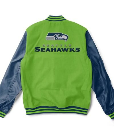 Seattle Seahawks Light Green and Blue Varsity Jacket