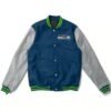 Seattle Seahawks Varsity Navy and Gray Jacket