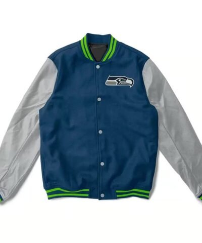 Seattle Seahawks Varsity Navy and Gray Jacket