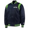 Seattle Seahawks College Prime Time Navy Satin Jacket
