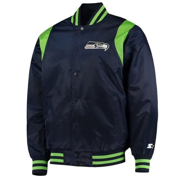 Seattle Seahawks College Prime Time Navy Satin Jacket